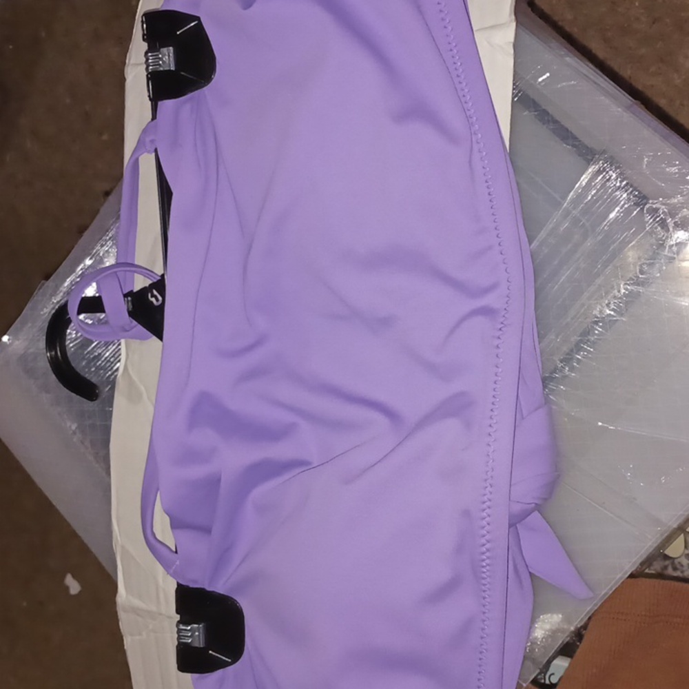 Old Navy Lavender Tie Accent Bandeau Bikini(both pieces xl)